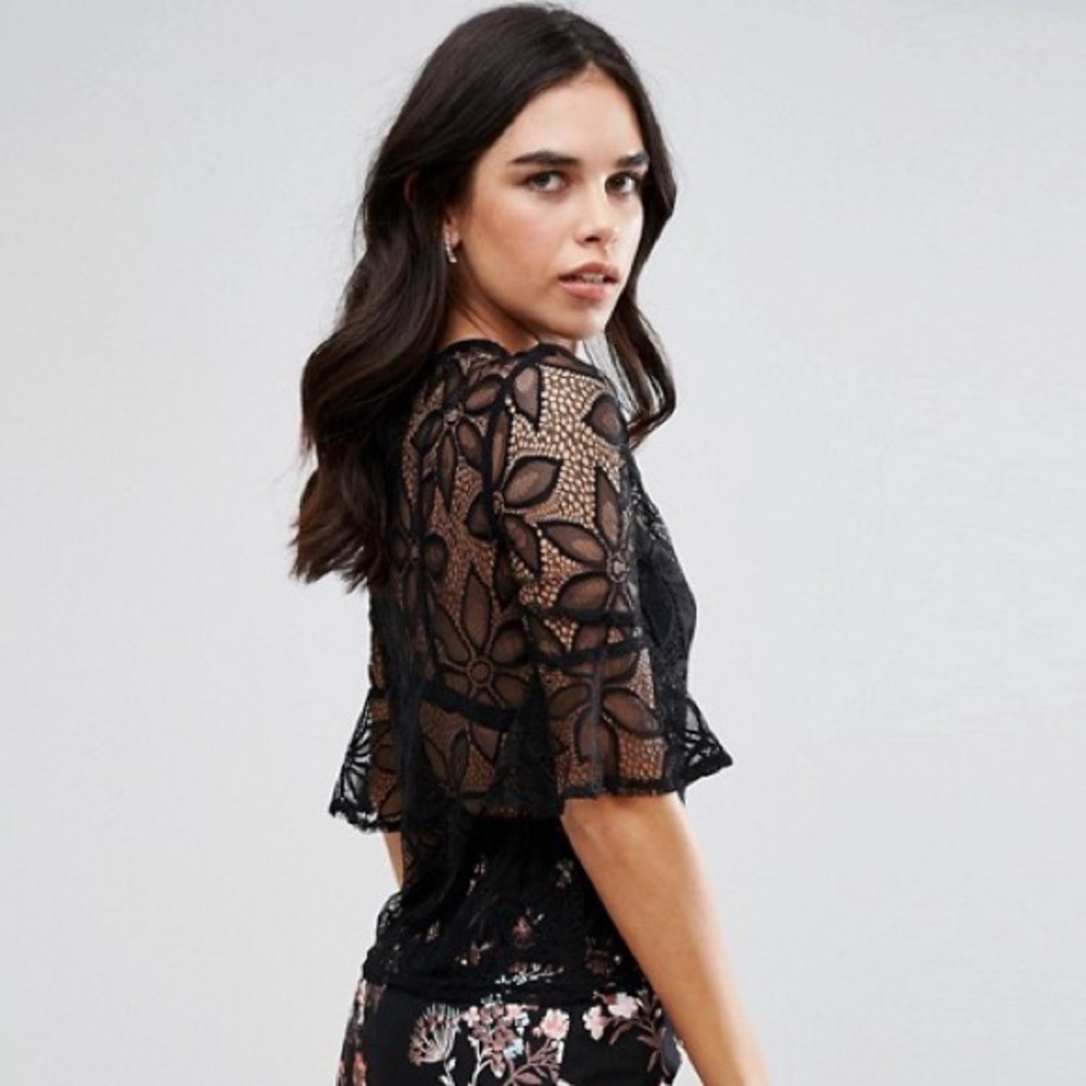 ASOS AX Paris 3/4 Bell Sleeve Top